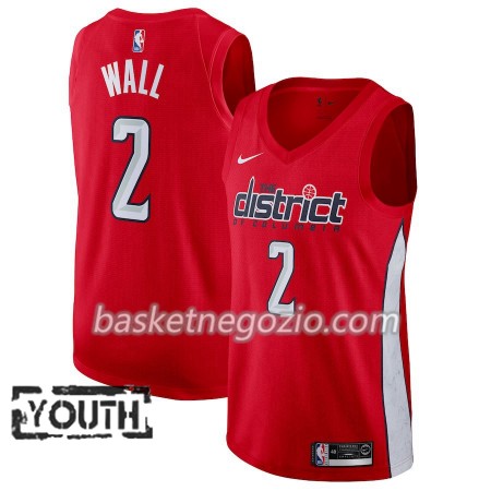 Canotte Bambino Washington Wizards John Wall 2 2018-19 Nike Rosso Swingman